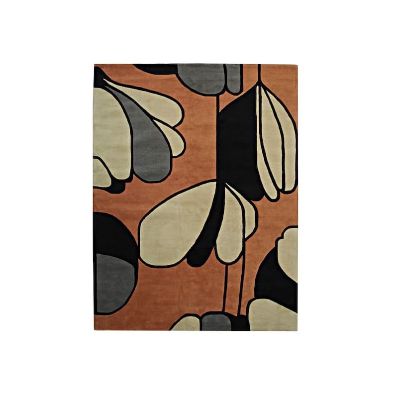 Multi Hand-Tufted Wool Rug, 9' x 12', Plush Stylish Statement Rug - L