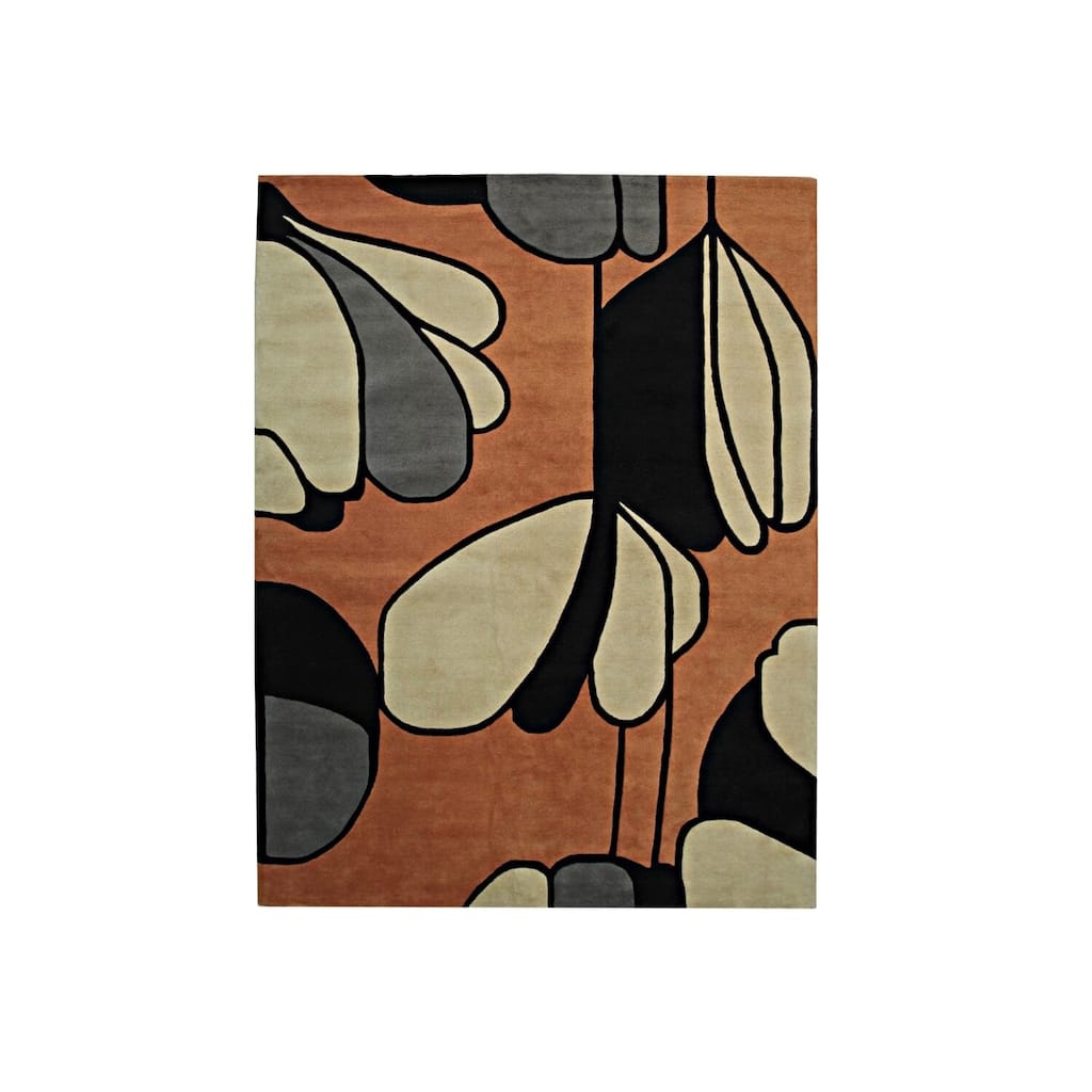 Multi Hand-Tufted Wool Rug, 9' x 12', Plush Stylish Statement Rug - L