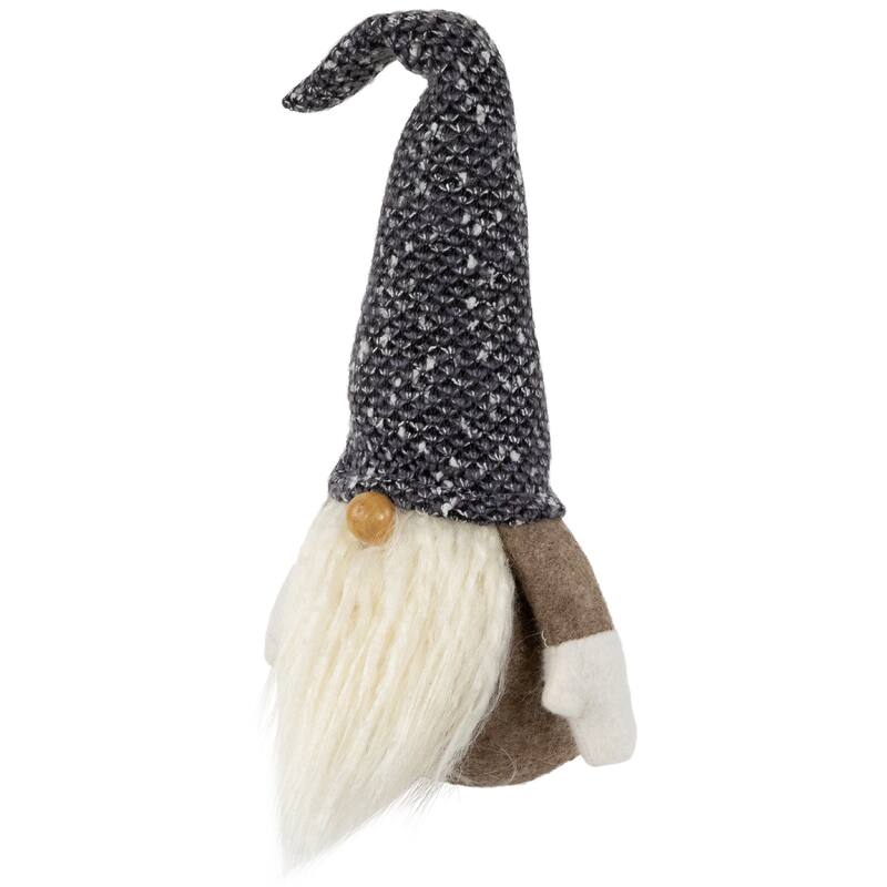 11" Brown and Gray Standing Gnome Christmas Figure