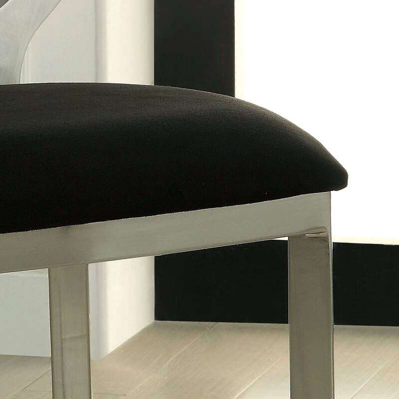 Heer Modern Silver Metal Dining Chairs (Set of 2) by Furniture of America