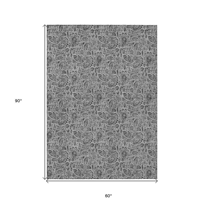 HomeRoots Floral Transitional Rectangle Outdoor Rug