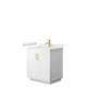 Option White, Gold Trim, White Quartz Top