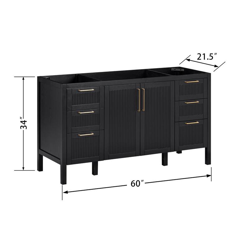 Luka Bathroom Vanity Only in Black Oak