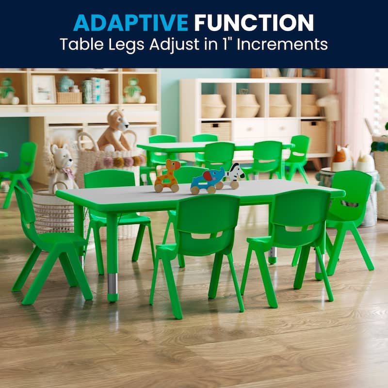 23.625"W x 47.25"L Rectangle Plastic Activity Table Set with 6 Chairs