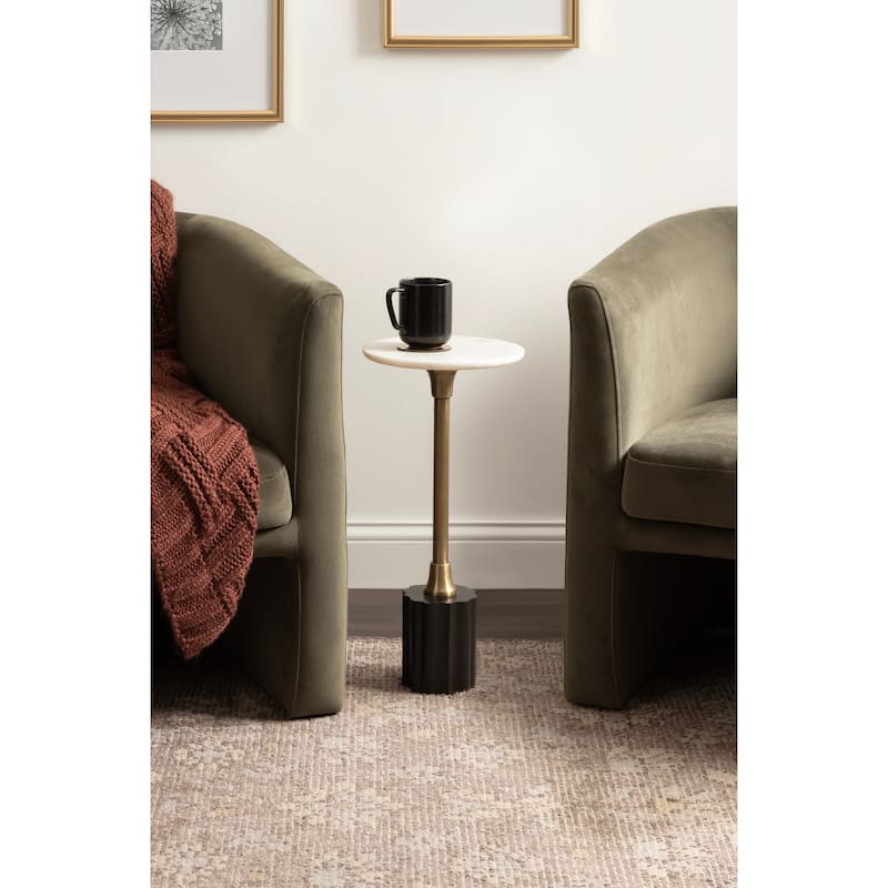 Kate and Laurel Nisha Round Marble Drink Table