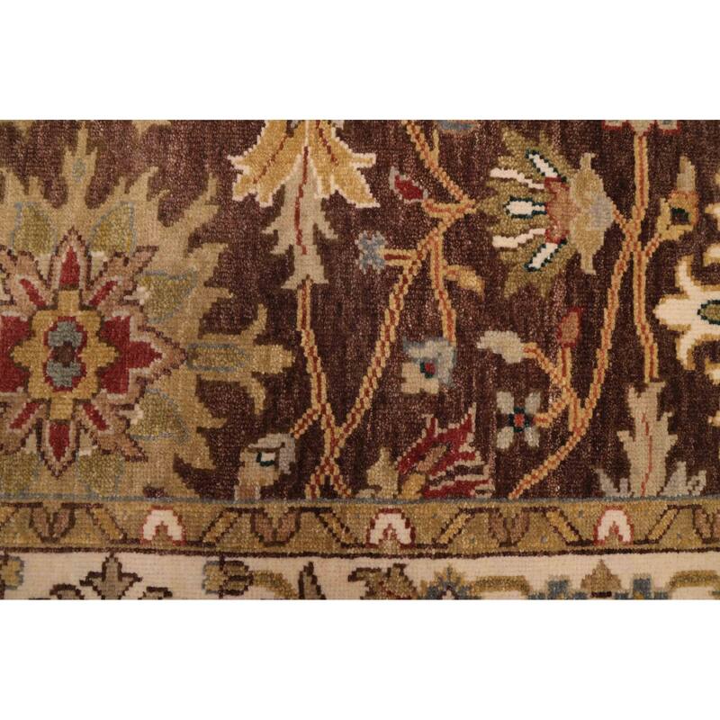ECARPETGALLERY Hand-knotted Jules Serapi Dark Brown Wool Rug - 5'10 x 8'11