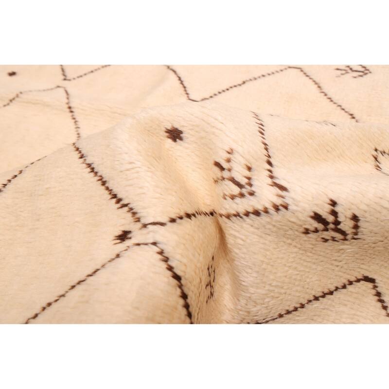 ECARPETGALLERY Hand-knotted Pak Finest Marrakesh Cream Wool Rug - 6'11 x 9'6