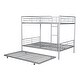 preview thumbnail 4 of 14, Full Size Metal Bunk Bed with Trundle , Contemporary Iron Frame, Safety Guardrails