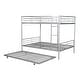 preview thumbnail 4 of 14, Multifunctional Full over Full Metal Bunk Bed With Trundle,Save Space or Split Into 2 Beds