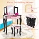 preview thumbnail 8 of 8, Costway Kid Vanity Set Wooden Makeup Table Stool Tri-Folding Mirror - See Details
