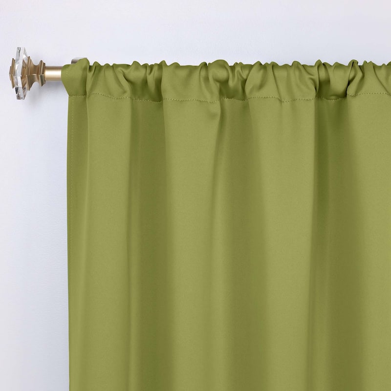 Superior Solid Machine Washable Room Darkening Semi-Blackout Curtains, Set of 2