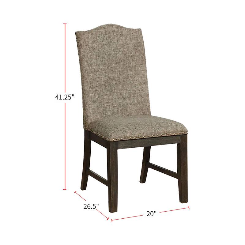 Set of 2 Dining Side Chair in Espresso and Warm Gray