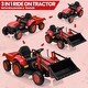 preview thumbnail 9 of 26, 3 in 1 12V Kids Ride on Tractor, Ride on Bulldozer with Detachable Trailer