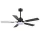 preview thumbnail 78 of 93, 48"/52"/60"/72" Modern Black LED Ceiling Fan with Light Remote (3/5/6/8/12 Reversible Blades)