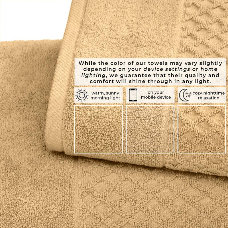 Linery & Co. Cotton Diamond Waffle Texture Bath Towels