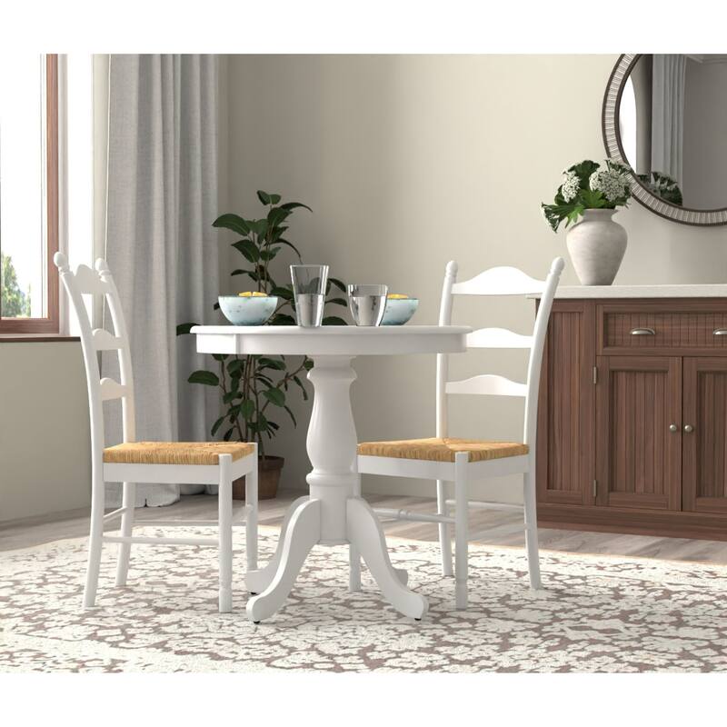 Pedestal Dining Table with Round Top - 30" - White