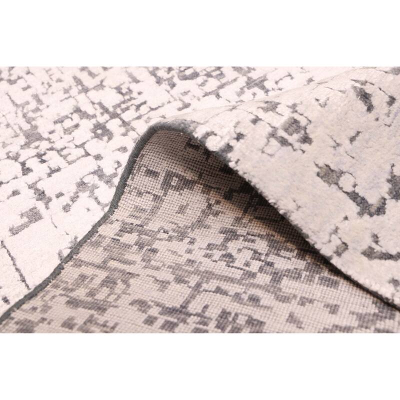 ECARPETGALLERY Hand-knotted Legacy Silver Silk, Wool Rug - 2'5 x 11'11