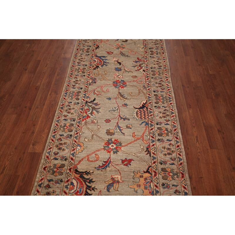 Vegetable Dye Ziegler Oriental Runner Rug Hand-Knotted Wool Carpet - 2'9" x 9'9"