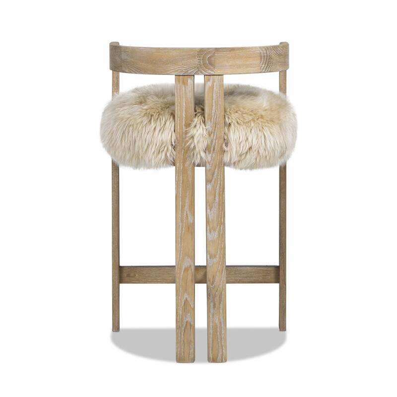 Low Back Genuine Fur Counter Stool
