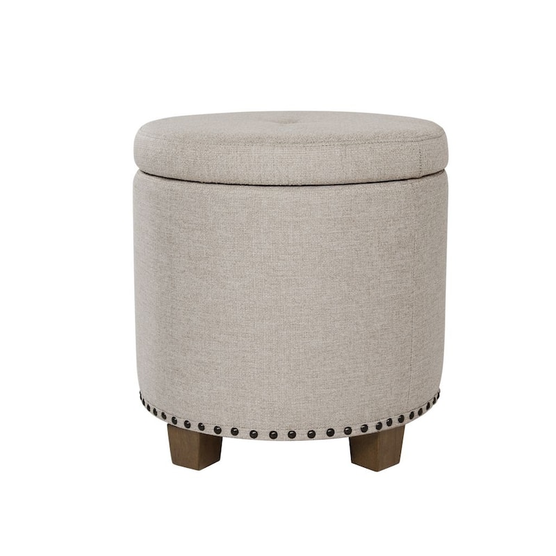 HomePop Storage Ottoman with Nailheads