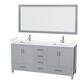 Option Gray / White Cultured Marble Top / Brushed Chrome