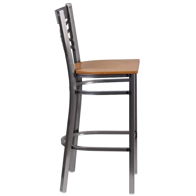 2 Pack Clear Coated ''X'' Back Metal Restaurant Barstool - 17"W x 18"D x 42.25"H