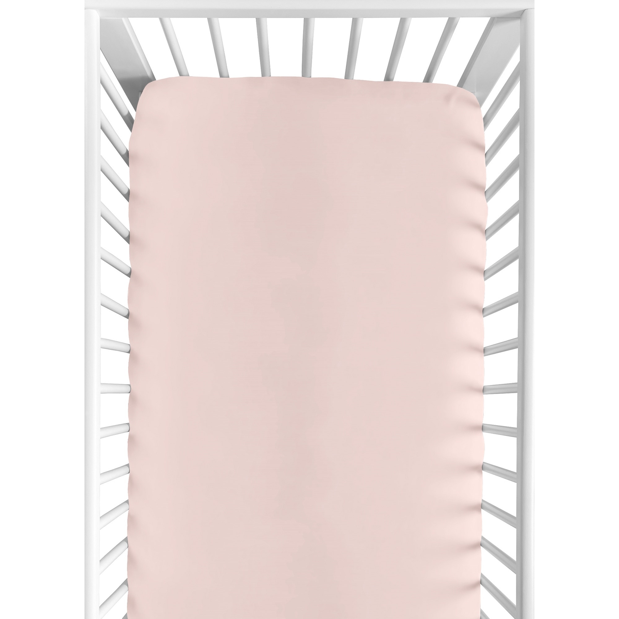 Blush Pink Girl Fitted Crib Sheet Solid Color Cotton For Boho