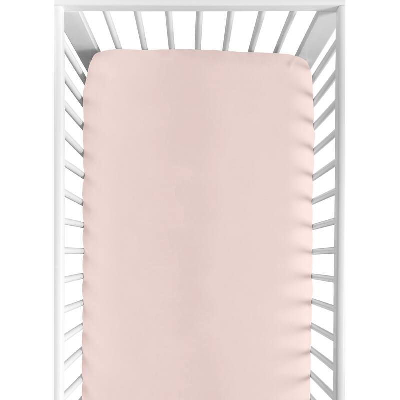 Blush Pink Girl Fitted Crib Sheet - Solid Color Cotton For Boho Desert Sun Mountain Collection