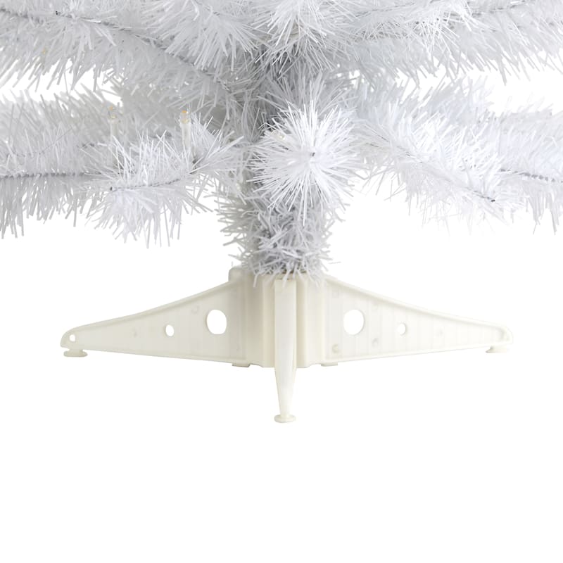 2’ Pre-Lit White Artificial Christmas Tree, Clear LED Lights - 2 Foot