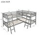 preview thumbnail 18 of 16, Twin Size L-Shaped Pine Wood Bunk Bed, Separatable to 2 L-Shaped Beds