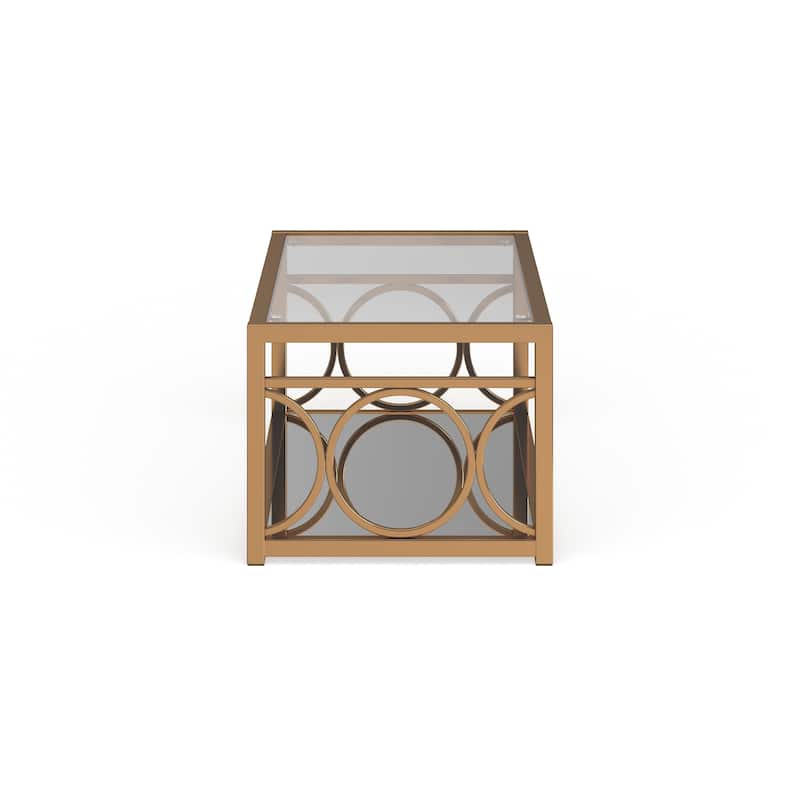 Pehrson Contemporary 47inch Glass Top 1Shelf Coffee Table by Silver