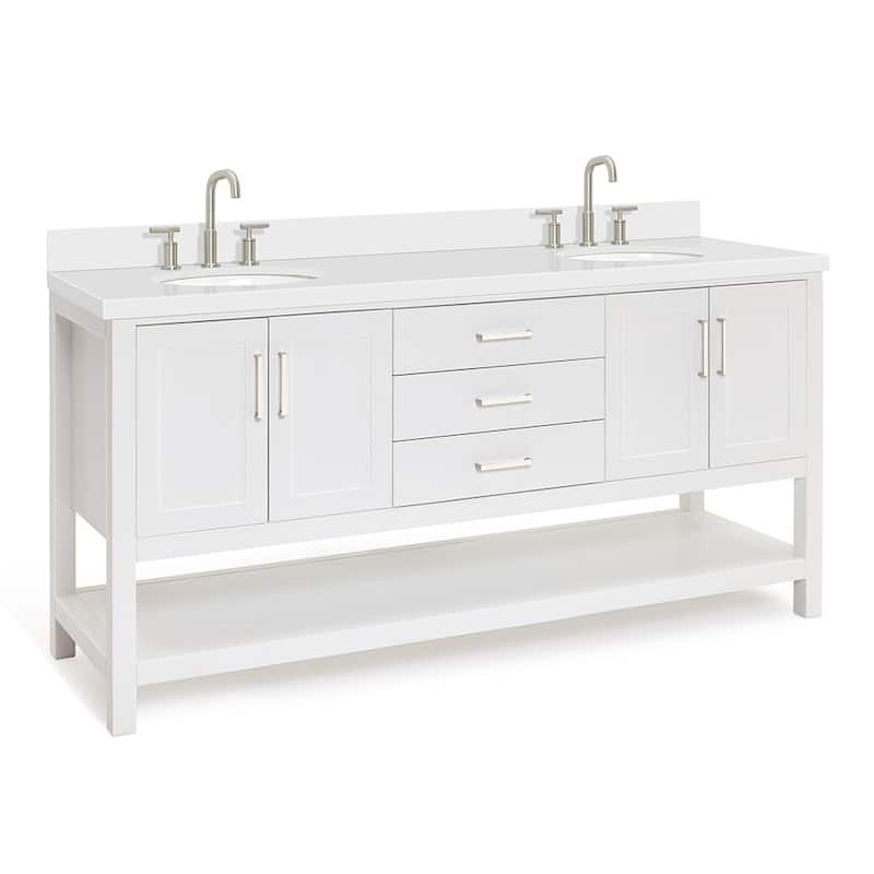 Ariel S073DWQOVO Magnolia 72" Free Standing Double Basin Vanity Set
