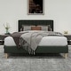 preview thumbnail 92 of 91, Caxkun Upholstered Platform Bed Frame with Wingback headboard