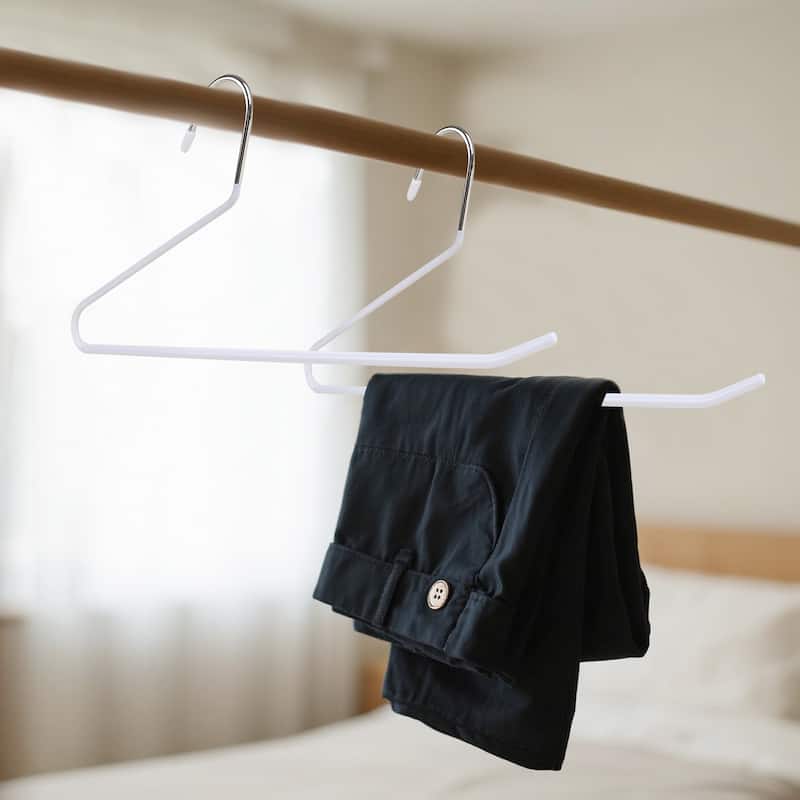 BP4U Open-Ended Metal Pants Hangers, Steel Towel & Scarf Hangers for Jeans, Trousers, Dresses & Bath Towels
