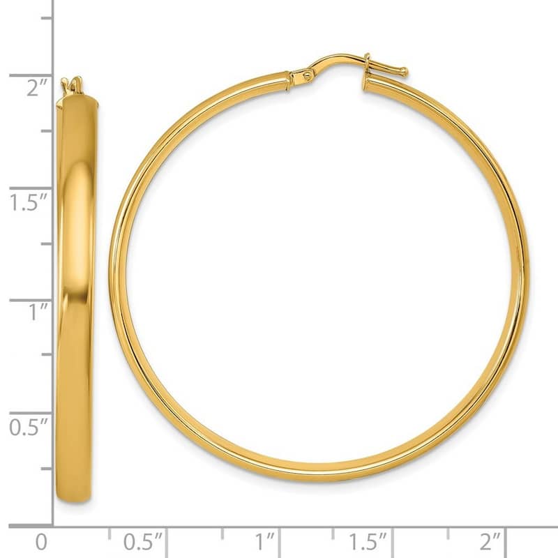 Curata 14k Yellow Gold Smooth Hoop Earrings - 48x47.5mm