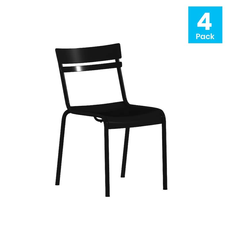 Indoor/Outdoor Commercial Grade Modern Metal Slat Barstools (Set of 4)