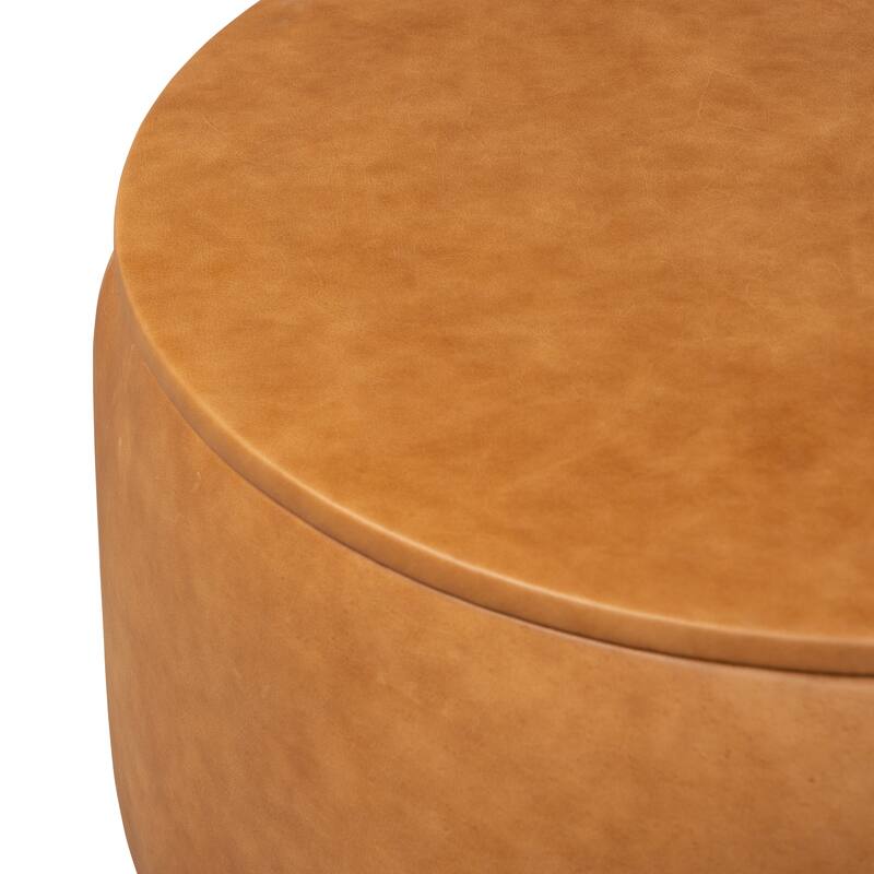Poly & Bark Herve Storage Ottoman - Full Grain Genuine Italian Leather