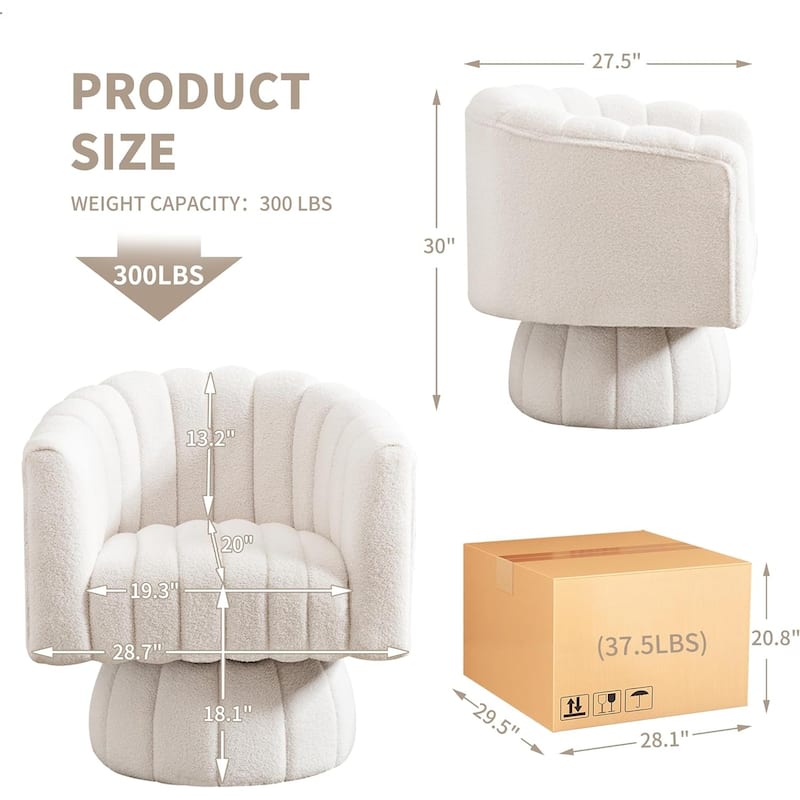 HOMYKA Swivel Accent Barrel Chair Cute Comfy Arm Chair