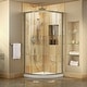 preview thumbnail 61 of 69, DreamLine Prime 38 in. x 38 in. x 74 3/4 in. Sliding Shower Enclosure and Shower Base Kit - 38" x 38" Brushed Nickel; White; Clear Glass