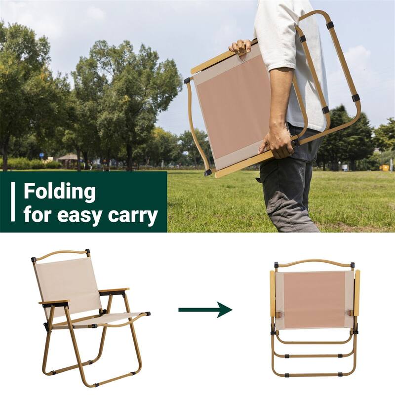 2 Pack Khaki Camping Chairs