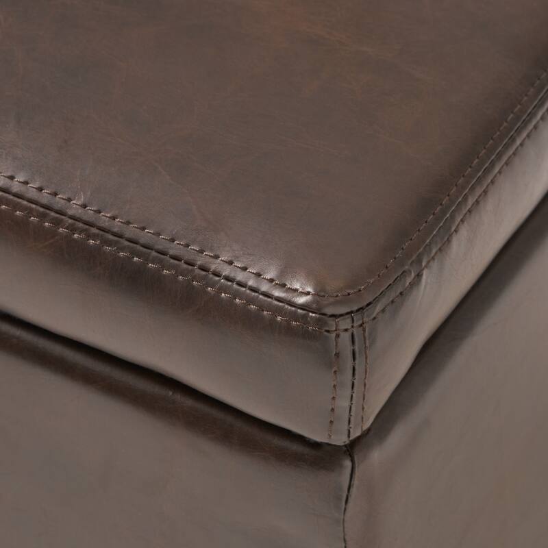 Lucinda Faux Leather Storage Bench by Christopher Knight Home - 51.25" L x 17.50" W x 16.25" H