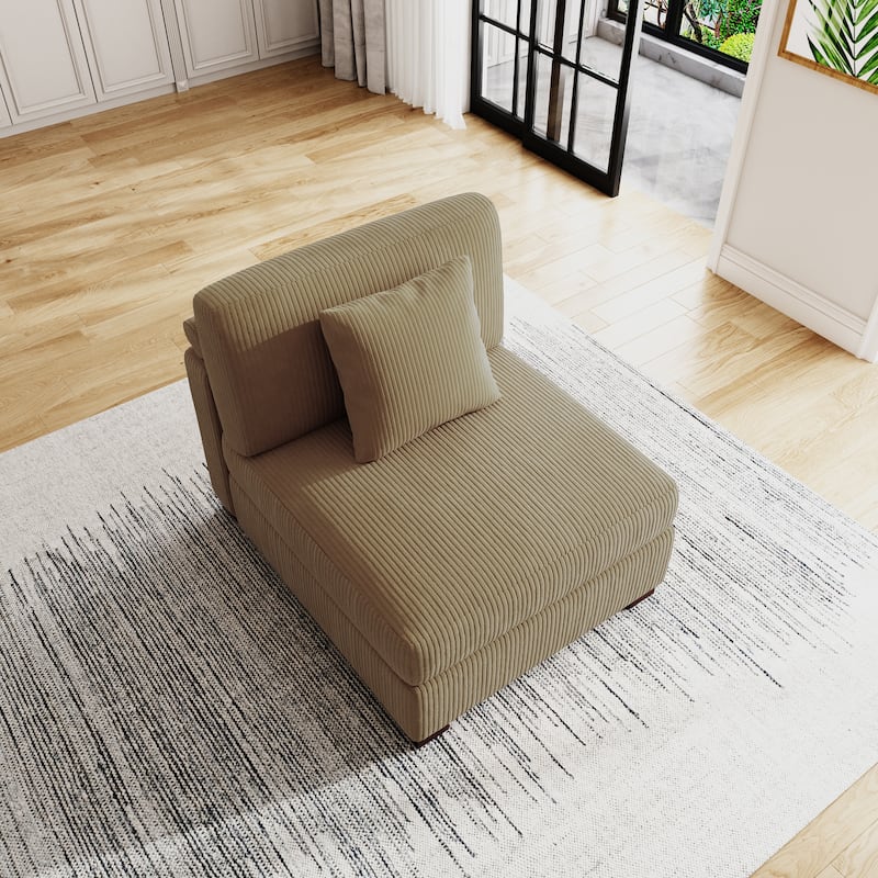 Corduroy Armchair Sofa Corner Chairs With Pillows
