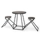 preview thumbnail 10 of 8, Costway 3-Piece Bar Table Set Round Pub Dining Table & 2 Foldable - See Details