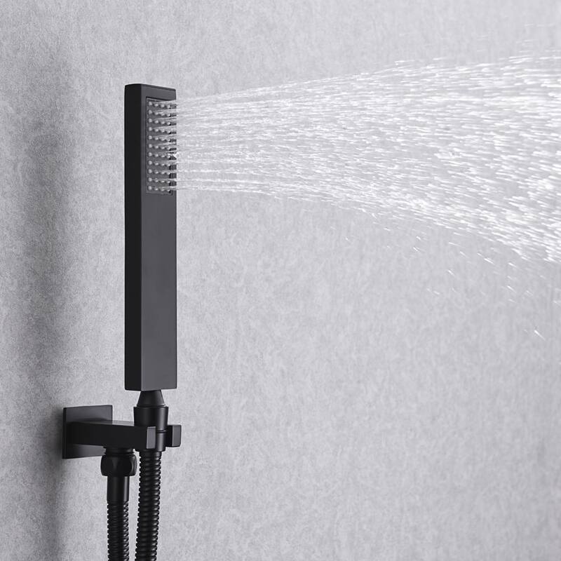 20" Ceiling Rainfall Shower 3 Way Thermostatic Faucet System w/ 6 Body Jets