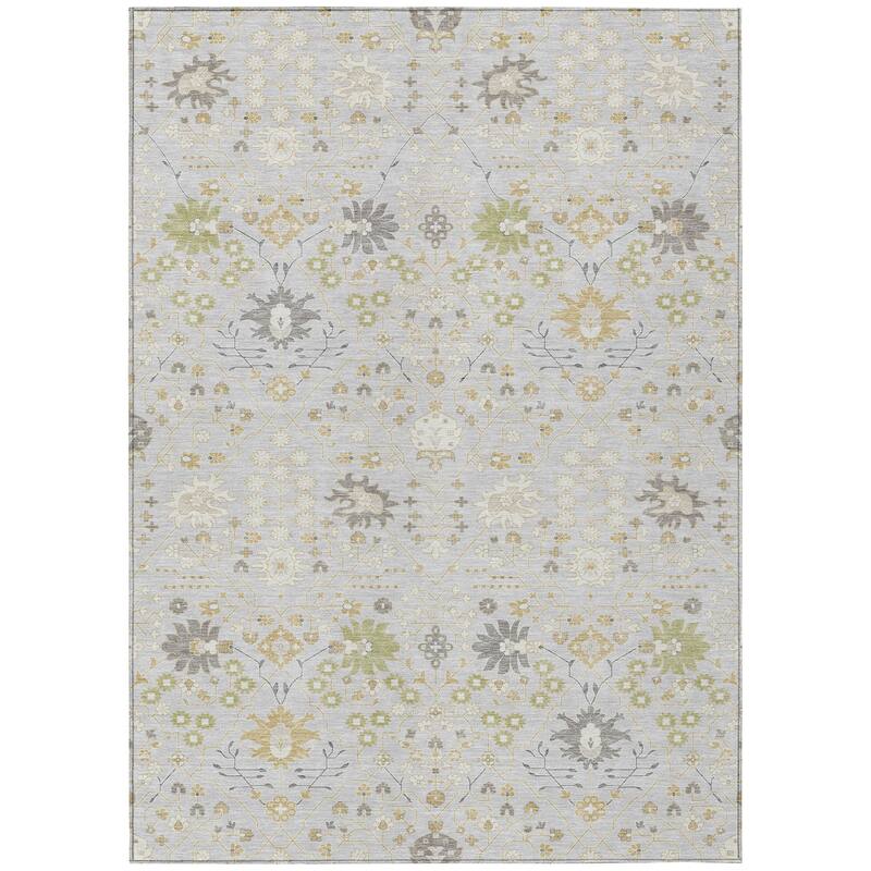 Machine Washable Indoor/ Outdoor Global Traditional Chantille Rug