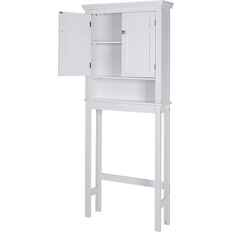 Spirich Home Bathroom Shelf Over-The-Toilet, Bathroom SpaceSaver, Bathroom Bathroom Storage Cabinet Organizer with Drawer