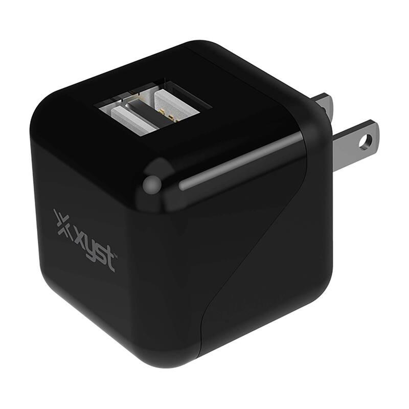 Xyst 2.4-Amp Dual USB Foldable Wall Charger - Black