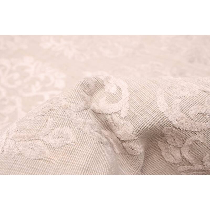 ECARPETGALLERY Hand Loomed Elysian Light Grey Viscose, Wool Rug - 8'0 x 10'1