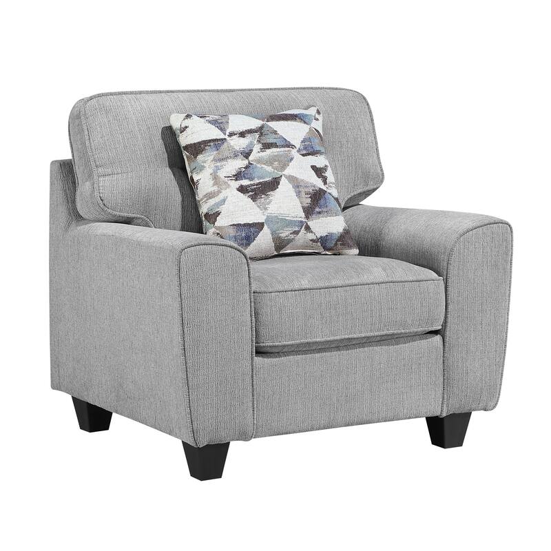 Garrison 39.5" Chenille Accent Chair - Removable Cushion Covers - Gray