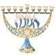 preview thumbnail 2 of 5, Matashi Hand Painted Enamel Menorah Candelabra with Hanukkah Design, Embellished with Gold Accents and High Quality Crystals